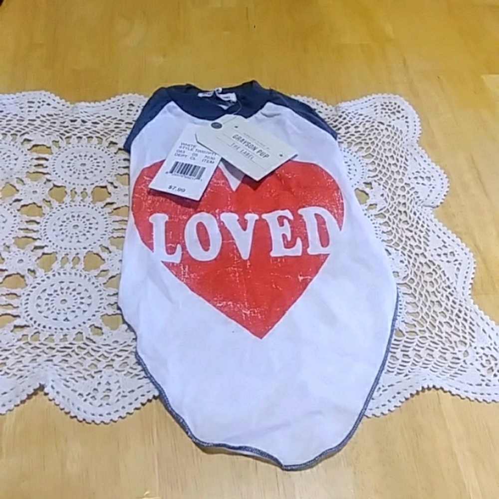 Dog Shirt, Faded look heart love from Grayson Pups
